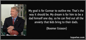 My goal is for Gunnar to outlive me. That's the way it should be. My ...