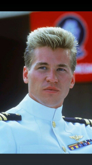 Val Kilmer in Top Gun. Wow...he was a GOOD looking young man in this ...