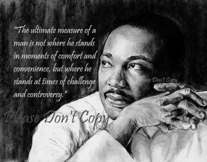 11X14 Drawing print w/ custom quote Martin Luther King Jr.