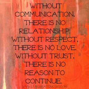 Without Communication There Is No Relationship