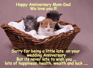 Happy anniversary mom dad we love you