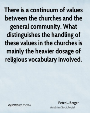 There is a continuum of values between the churches and the general ...