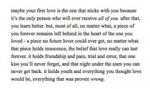 ... white, feelings, first love, letters, love, quote, text, typography