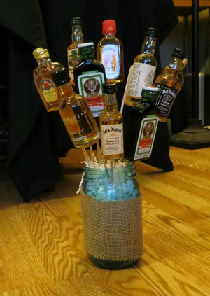 ... Your Sweetheart a Bouquet of Mini Alcohol Bottles on Valentine's Day