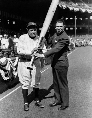 Boxing great Jack Dempsey presents New York Yankees slugger Babe Ruth ...