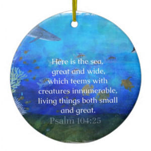 Nature themed Bible Verses about SEA Genesis 1:21 Double-Sided Ceramic ...
