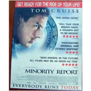Minority Report. Tom Cruise RARE Film Newspaper Advert