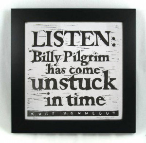 Vonnegut Slaughterhouse-Five quote hand pulled linocut print