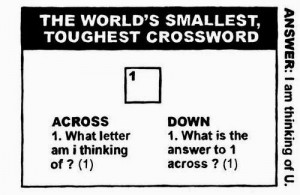 was doing a crossword the other day when I got stuck, so I asked my ...