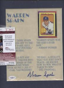 Details about Warren Spahn Autographed Quote Print JSA