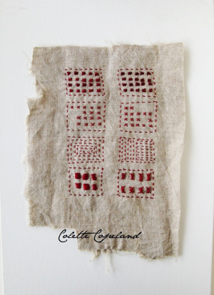Sampler, red thread by Colette Copeland.Hand Embroidery, Etsy, Hands ...