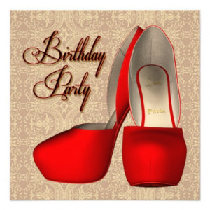 High Heel Shoe Birthday Invitation
