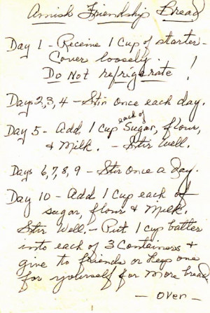 Grandma Byrn’s handwritten recipe card: