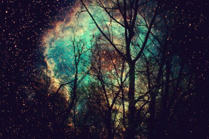 blue, galaxy, hipster, nature, pretty - inspiring picture on Favim.
