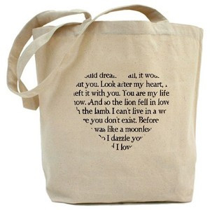 Twilight Romantic Quotes Heart Tote Bag - CafePress