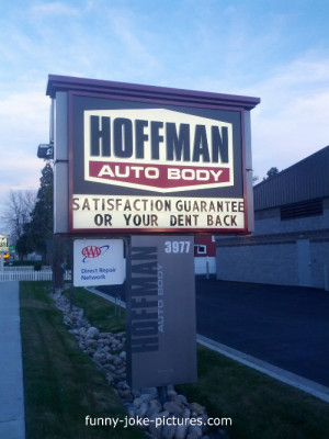 Funny Hoffman Auto Car Body Repair Sign PPhoto