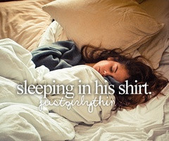 sleeping in his shirt