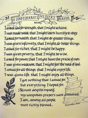 Confederate soldiers prayer