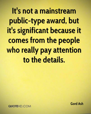It's not a mainstream public-type award, but it's significant because ...