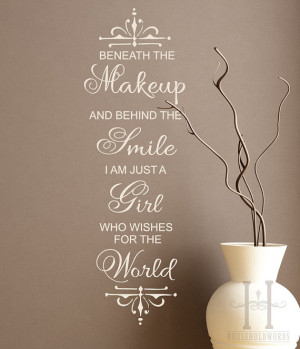 Teen Room Decor , Marilyn Monroe quote Wall Decal words , Beneath the ...