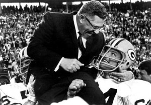 Packers coach Vince Lombardi, who was once a Giant assistant, rides on ...
