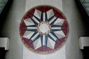 the floor medallion in the south entrance was designed by rick seely