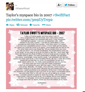 About Me Quotes For Myspace O-taylor-swift-myspace- ...