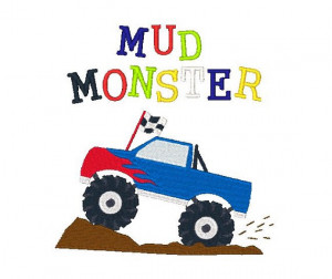 Mud Monster Truck Machine Embroidery Design, Truck Design, Embroidery ...