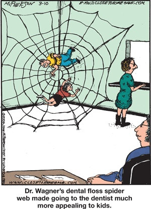 Dentist Humor: Dr. Wagner's dental floss spider web made going to the ...