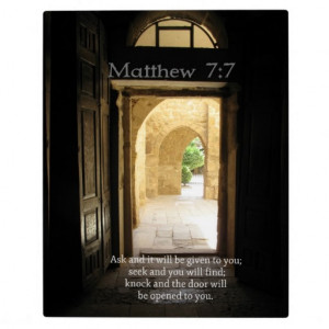 Matthew 7:7 Inspirational Bible Verse Plaque