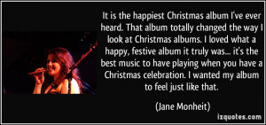 It is the happiest Christmas album I've ever heard. That album totally ...