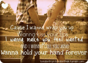 Wanna hold your hand forever