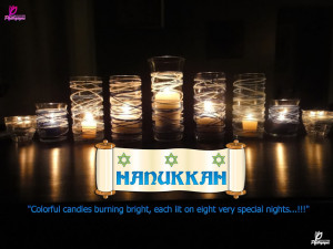 Colorful candles burning bright, each lit on eight very special ...