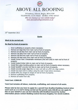 All Above Roofing’s quote page 1... here