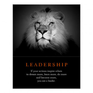 Trendy Motivational Leadership Lion Poster