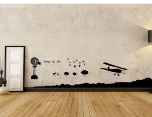 Flying-the-sky-quote-wall-stickers-greeting-words-for-door-wall-decals ...