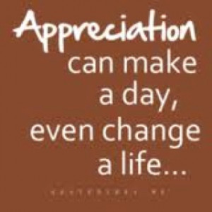 Appreciation can....