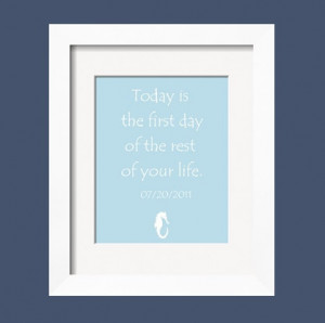 Seahorse Birth Date Keepsake with Quote- Art Print 8x10