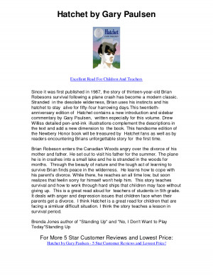Hatchet by Gary Paulsen - Great Read by larryg221