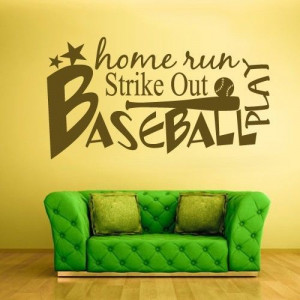 Wall Vinyl Sticker Decals Decor Art Words Sign Quote Baseball Strike ...