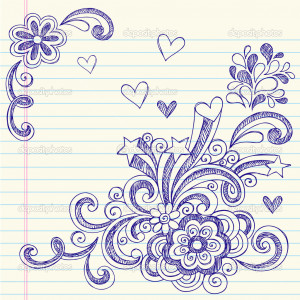 Back to School Sketchy Notebook Doodles Vector Design Elements - Stock ...
