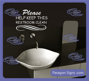 Keep Bathroom clean - Wall Quotes and sayings - vinyl graphic word ...