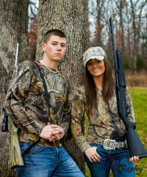 Couples Camo Hunting with Guns