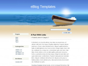 Boat Beach Background Theme