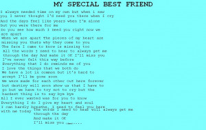 My Special Best Friend…