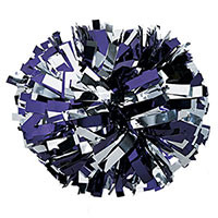 Metallic Purple & Silver Baton Handle Pom