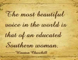 winston churchill's thoughts on Educated southern woman