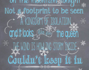 Frozen Chalkboard Printable Instant Download - Let It Go ...