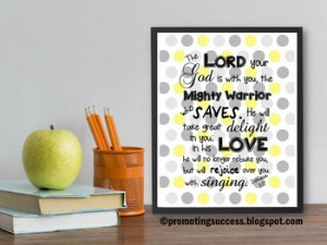 Religion Education Zephaniah 3:17 Polka Dots Bible Verse Quote Poster ...