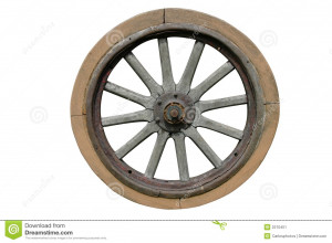 Old Wagon Wheel Grass Stock